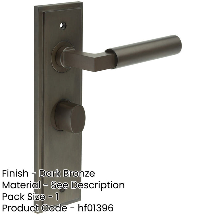 Luxurious Dark Bronze Bathroom Door Handle with Backplate Turn Release Solid Brass Interior Handle-1