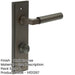 Elegant Dark Bronze Door Handle with Backplate Bathroom Solid Brass Interior Handle-1