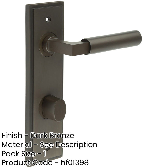 Elegant Dark Bronze Bathroom Door Handle with Backplate Turn Release Solid Brass Interior Handle (6)-1