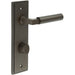 Elegant Dark Bronze Bathroom Door Handle with Backplate Turn Release Solid Brass Interior Handle (6)