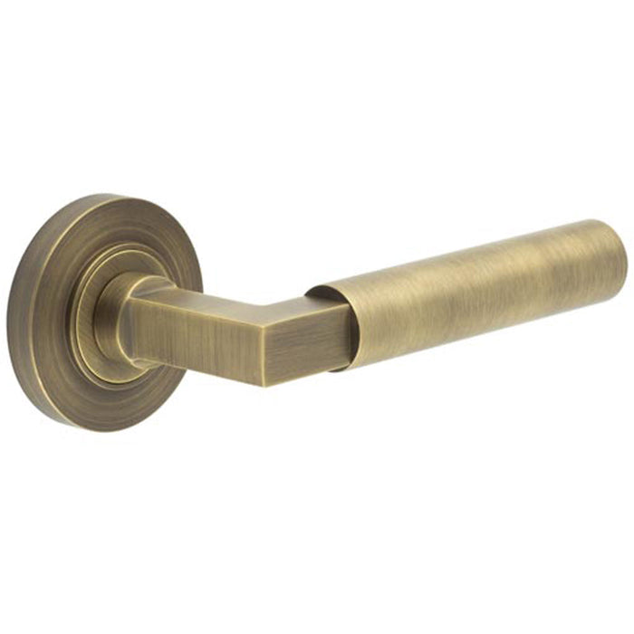 Luxurious Antique Brass Door Handle Plain Rose Elegant Homes Solid Brass Interior Handle