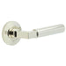 Elegant Chamfered Rose Door Handle Polished Nickel Solid Brass Interior Handle (1)