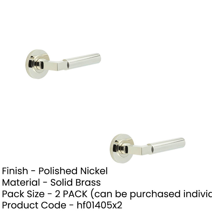 PACK Luxurious Knurled Rose Door Handle Polished Nickel Elegant Interiors Solid Brass Interior Handle (1)-1