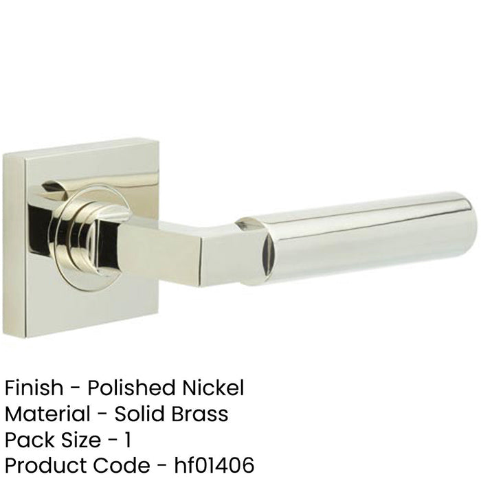 Luxurious Polished Nickel Square Door Handle Elegant Design Home Office Solid Brass Interior Handle-1