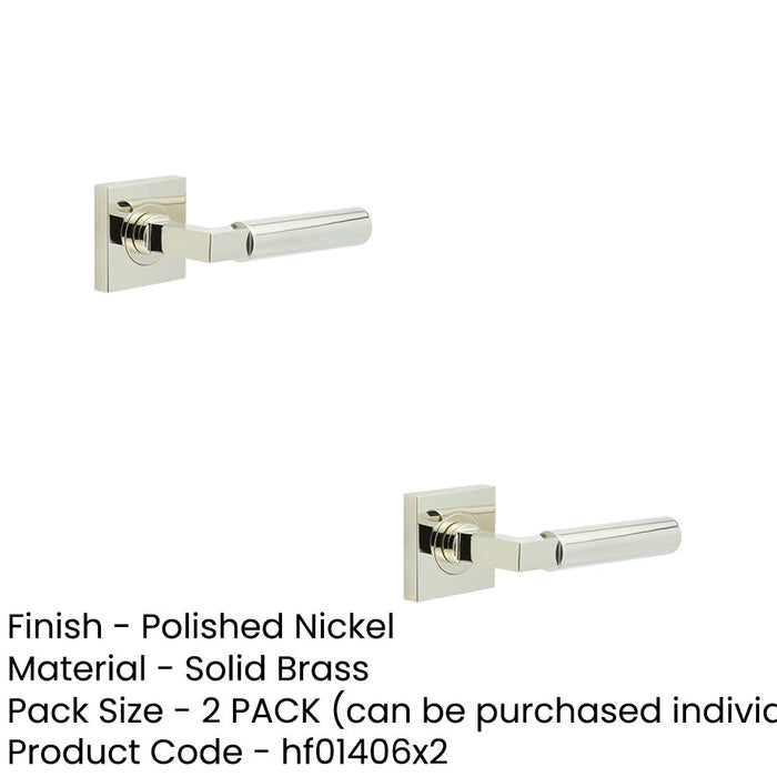 PACK Luxurious Polished Nickel Square Door Handle Elegant Design Home Office Solid Brass Interior Handle (1)-1