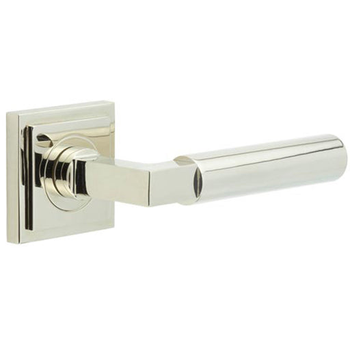 Premium Square Polished Nickel Door Handle Luxury Interiors Solid Brass Interior Handle