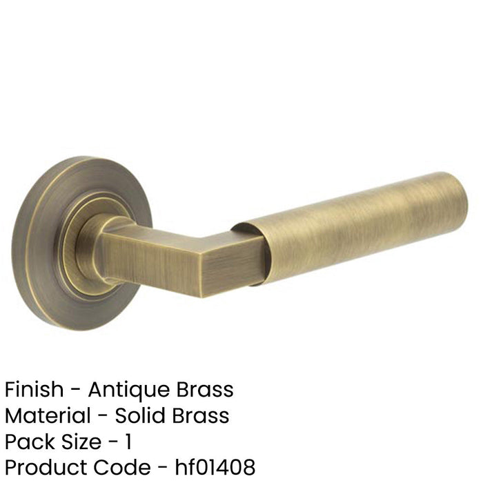 Antique Brass Door Handle Chamfered Rose Elegant Homes Solid Brass Interior Handle-1