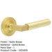 Elegant Satin Brass Door Handle with Rose Design Solid Brass Interior Handle-1