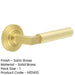 Elegant Satin Brass Door Handle with Chamfered Rose Design Solid Brass Interior Handle (1)-1