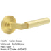 Elegant Satin Brass Reeded Door Handle with Rose Solid Brass Interior Handle-1
