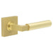 Luxurious Square Door Handle Satin Brass Solid Brass Interior Handle