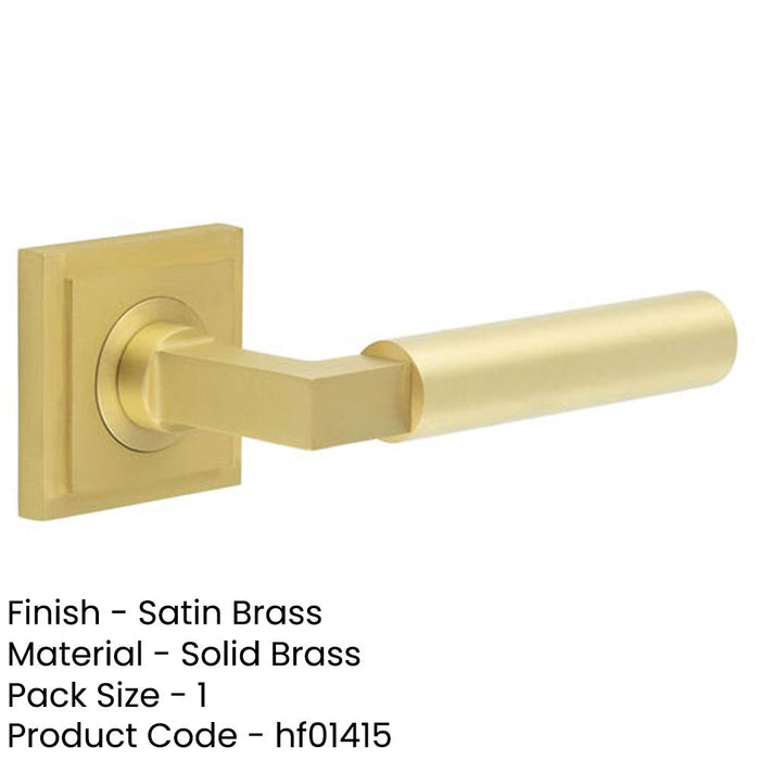 Luxurious Satin Brass Square Door Handle Elegant Interiors Solid Brass Interior Handle-1