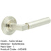 Elegant Satin Nickel Door Handle with Chamfered Rose Solid Brass Interior Handle-1