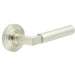 Elegant Satin Nickel Door Handle with Chamfered Rose Solid Brass Interior Handle