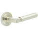 Elegant Satin Nickel Door Handle with Stepped Rose Design Solid Brass Interior Handle (2)