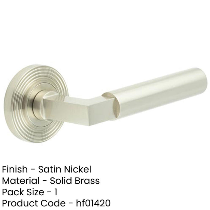 Luxurious Reeded Rose Satin Nickel Door Handle Elegant Interiors Solid Brass Interior Handle-1
