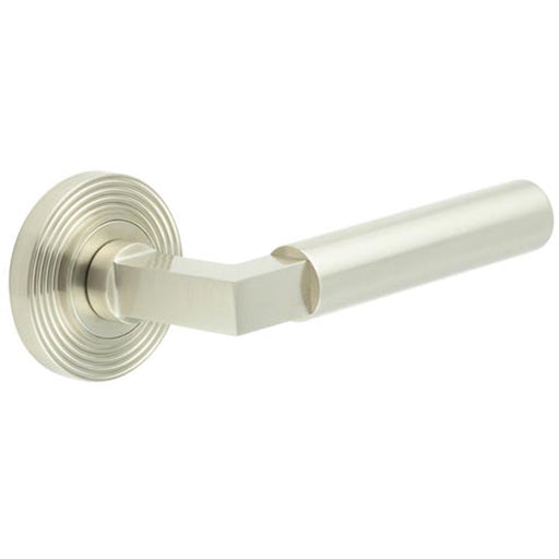 Luxurious Reeded Rose Satin Nickel Door Handle Elegant Interiors Solid Brass Interior Handle