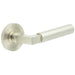 Luxurious Reeded Rose Satin Nickel Door Handle Elegant Interiors Solid Brass Interior Handle