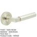 Elegant Satin Nickel Knurled Door Handle with Rose Design Solid Brass Interior Handle-1