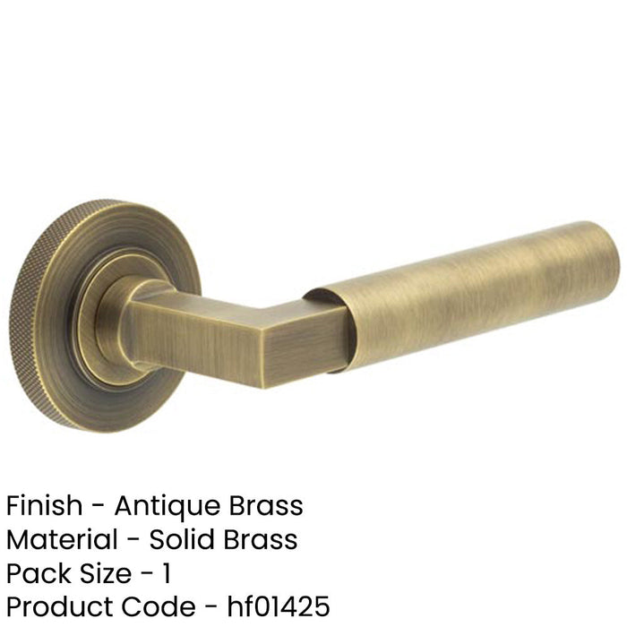 Luxurious Antique Brass Door Handle Knurled Rose Elegant Interiors Solid Brass Interior Handle-1