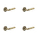 PACK Luxurious Antique Brass Door Handle Knurled Rose Elegant Interiors Solid Brass Interior Handle