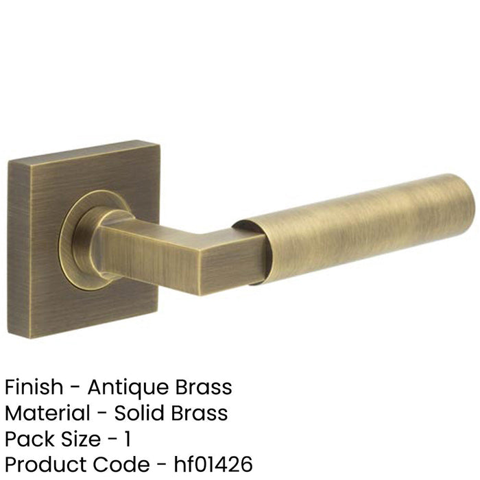 Antique Brass Door Handle Square Plain Rose Westminster Luxury Design Solid Brass Interior Handle-1