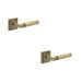 PACK Antique Brass Door Handle Square Stepped Rose Elegant Interiors Solid Brass Interior Handle (1)