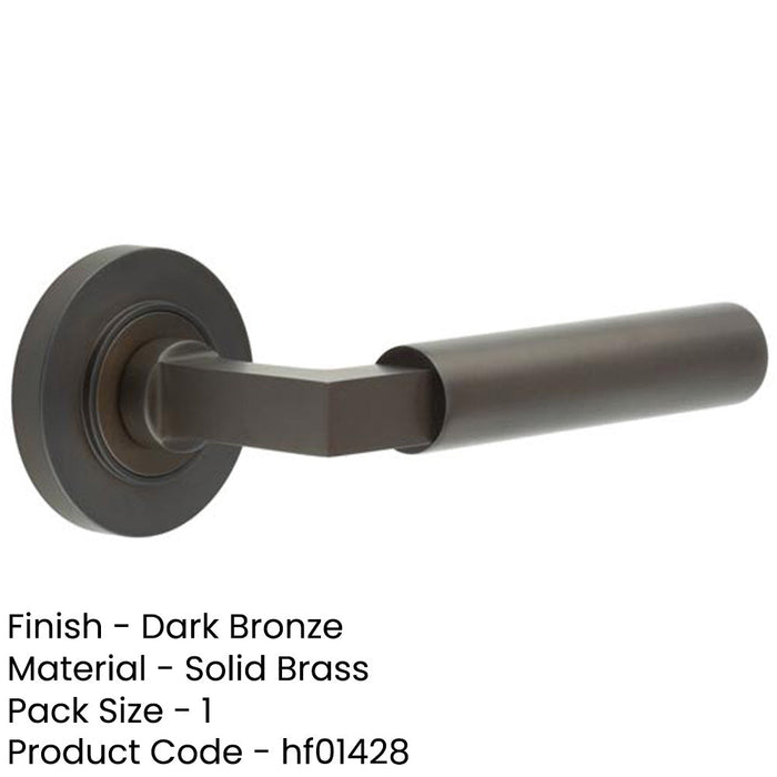 Luxurious Dark Bronze Door Handle Plain Rose Solid Brass Interior Handle-1