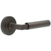Luxurious Dark Bronze Door Handle Plain Rose Solid Brass Interior Handle