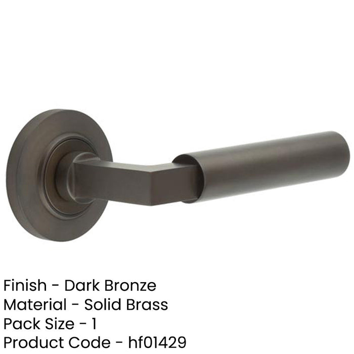 Luxurious Dark Bronze Door Handle Chamfered Rose Elegant Interiors Solid Brass Interior Handle (1)-1