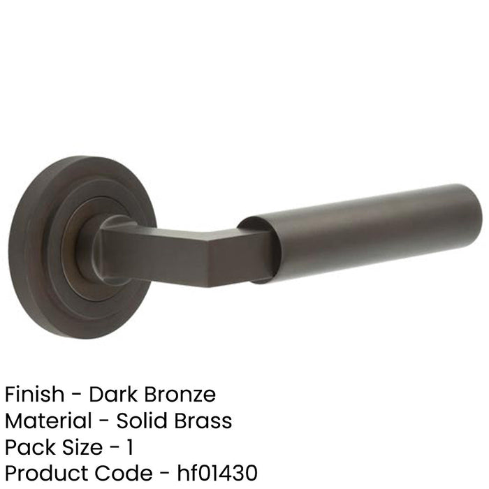 Luxurious Dark Bronze Door Handle Stepped Rose Elegant Interiors Solid Brass Interior Handle-1
