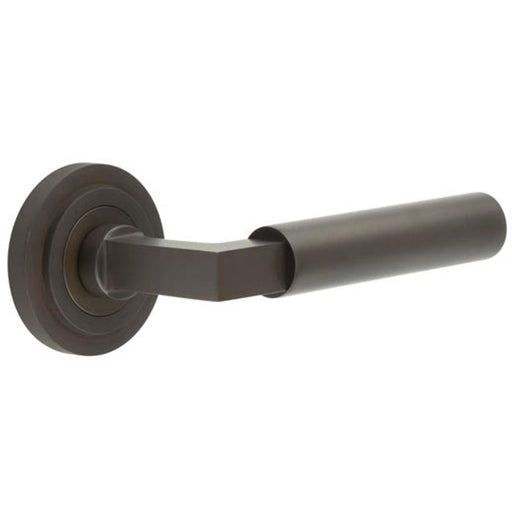 Luxurious Dark Bronze Door Handle Stepped Rose Elegant Interiors Solid Brass Interior Handle