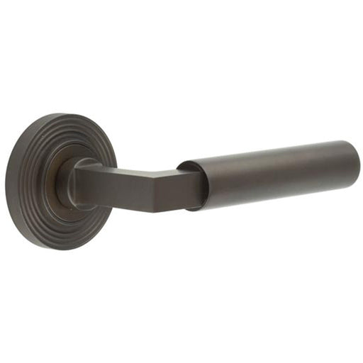 Luxurious Dark Bronze Door Handle Reeded Rose Elegant Interiors Solid Brass Interior Handle