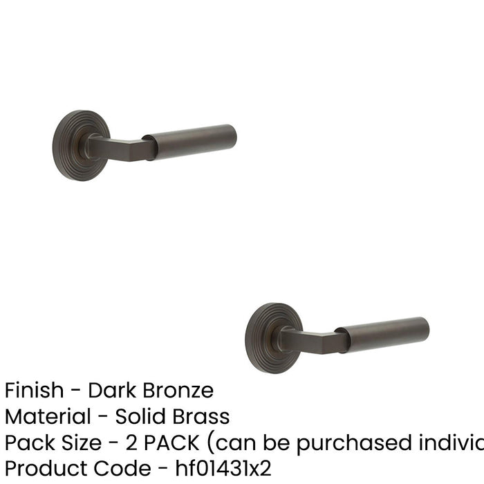 PACK Luxurious Dark Bronze Door Handle Reeded Rose Elegant Interiors Solid Brass Interior Handle (1)-1