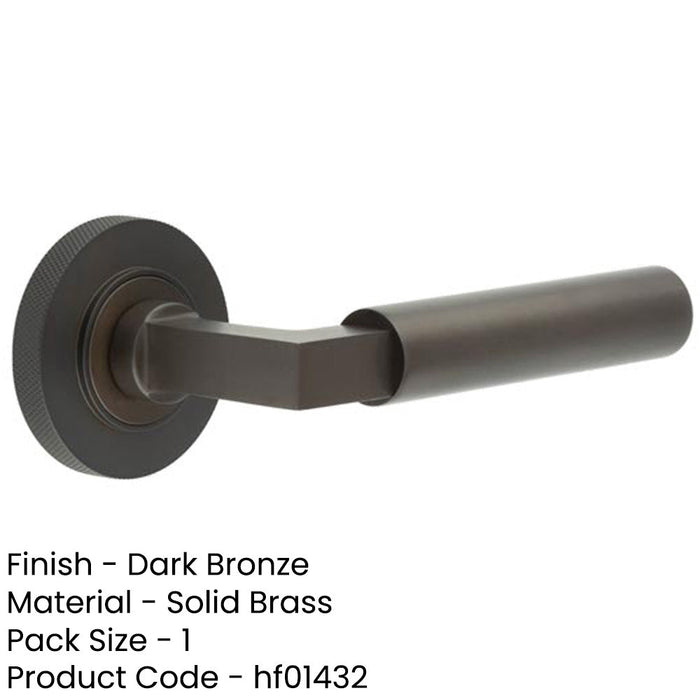 Luxurious Dark Bronze Door Handle Knurled Rose Elegant Interiors Solid Brass Interior Handle-1
