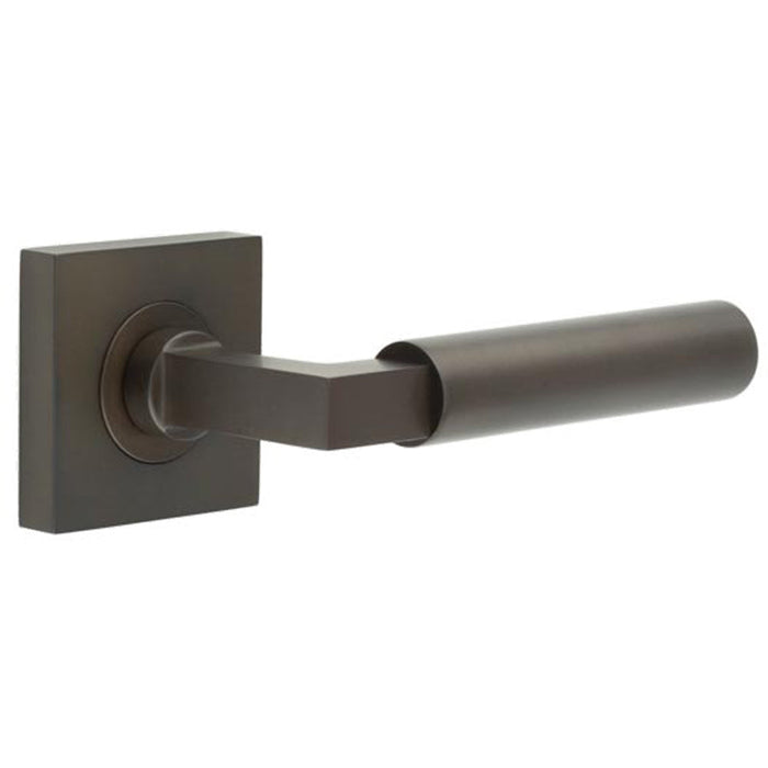 Elegant Square Door Handle Dark Bronze Luxurious Interiors Solid Brass Interior Handle