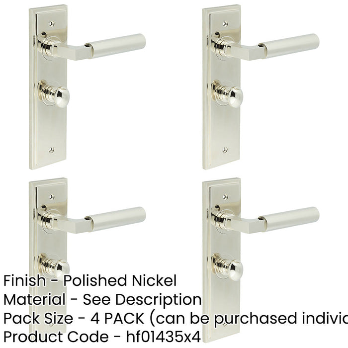 PACK Luxurious Polished Nickel Bathroom Door Handle with Turn Release Mechanism Solid Brass Interior Handle-1