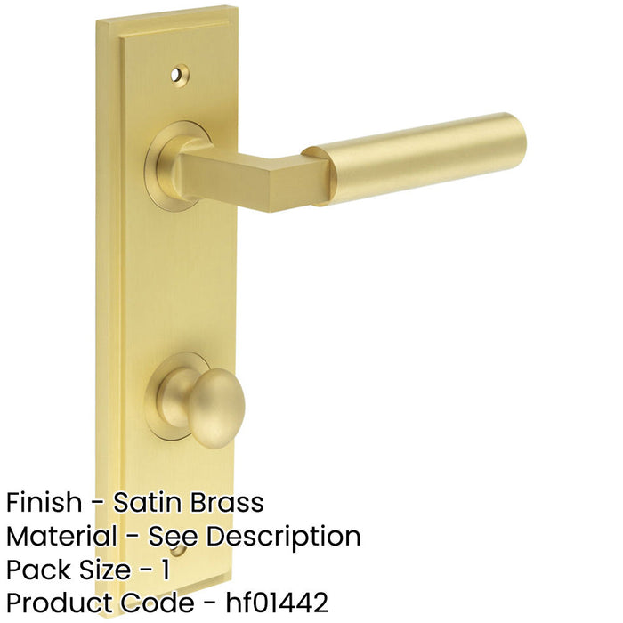 Elegant Satin Brass Bathroom Door Handle with Backplate Turn Release Solid Brass Interior Handle (3)-1