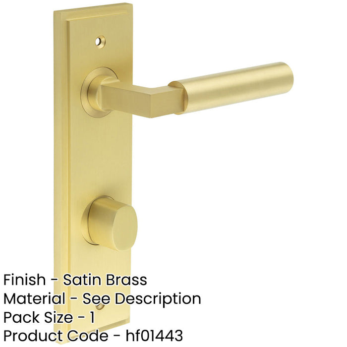 Elegant Satin Brass Bathroom Door Handle with Turn Release Solid Brass Interior Handle-1