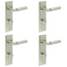 PACK Elegant Satin Nickel Bathroom Door Handle with Backplate Turn Release Mechanism Solid Brass Interior Handle