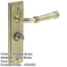 Antique Brass Bathroom Door Handle with Backplate Turn Release Solid Brass Interior Handle (4)-1