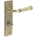 Antique Brass Door Handle with Backplate Bathrooms Elegant Design with Turn Release Mechanism Solid Brass Interior Handle