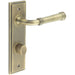 Antique Brass Door Handle with Backplate Bathrooms BUR35 Design Solid Brass Interior Handle