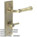 Antique Brass Door Handle with Backplate Bathroom Style Solid Brass Interior Handle-1