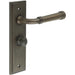 Elegant Dark Bronze Bathroom Door Handle with Backplate Turn Release Mechanism Solid Brass Interior Handle (1)