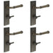 PACK Elegant Dark Bronze Door Handle with Backplate Bathrooms Solid Brass Interior Handle (8)