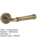 Antique Brass Door Handle with Plain Rose Design Solid Brass Interior Handle-1