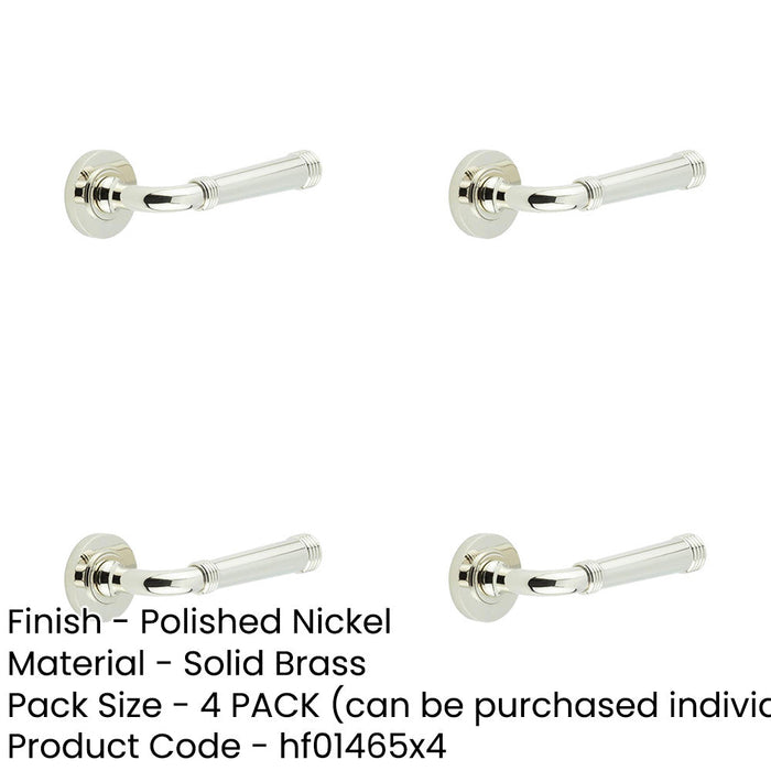 PACK Elegant Polished Nickel Door Handle with Traditional Design Solid Brass Interior Handle-1