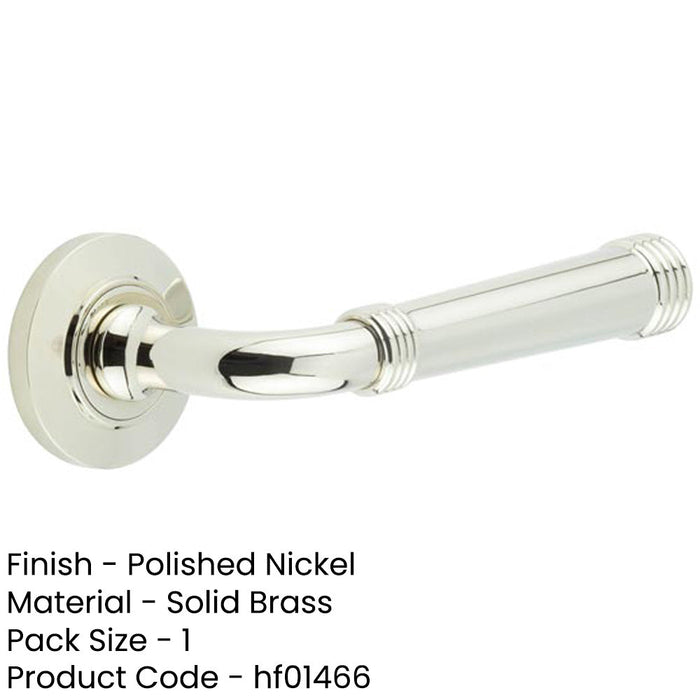Elegant Chamfered Rose Door Handle Polished Nickel Solid Brass Interior Handle (2)-1