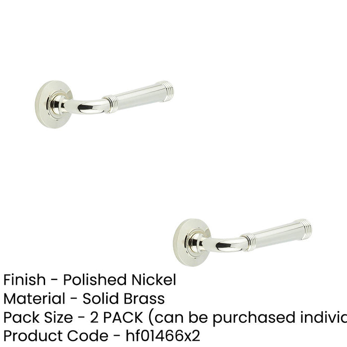 PACK Elegant Chamfered Rose Door Handle Polished Nickel Solid Brass Interior Handle (5)-1